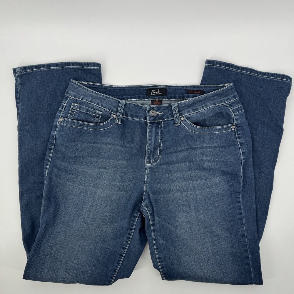Earl Slim Boot Jeans Women Size 12 Y2K Western Cowgirl Embroidered Stretch Denim